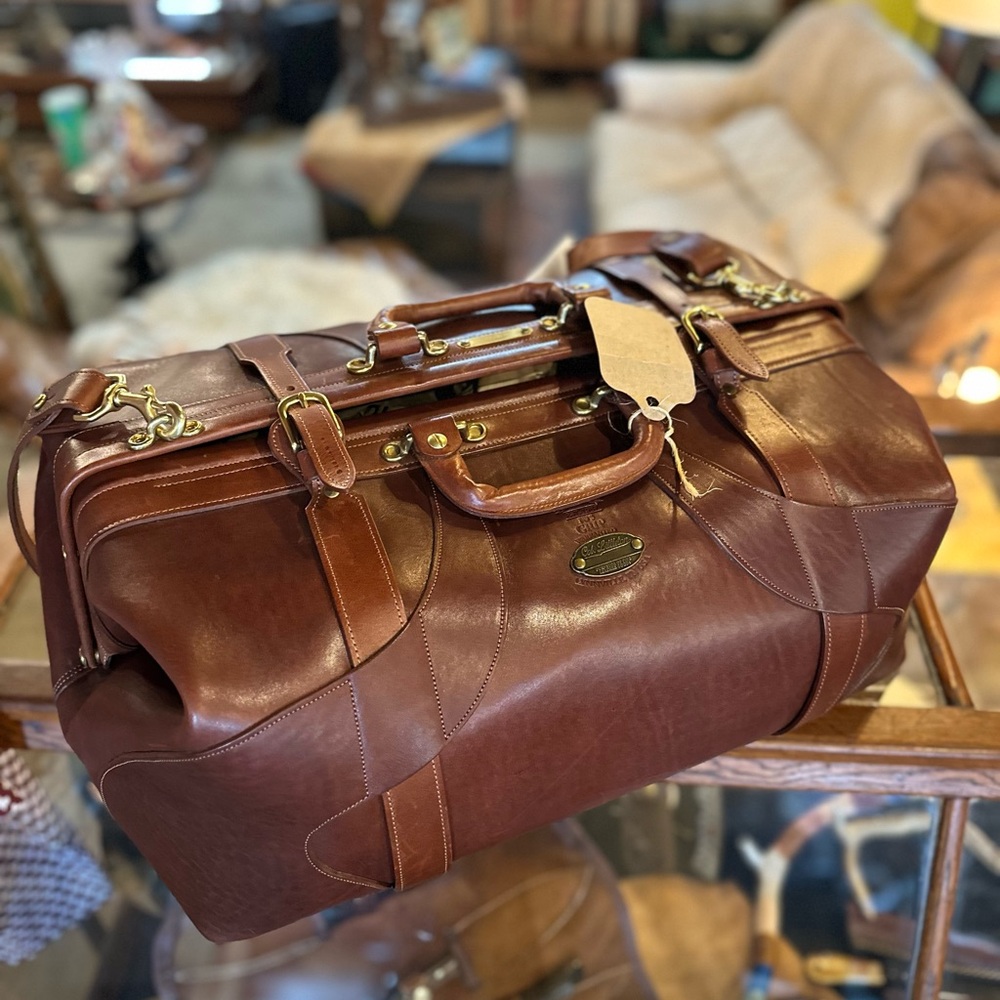 Classic Brown Leather Duffel Bag for Men — No5 Grip Bag Colonel Littleton
